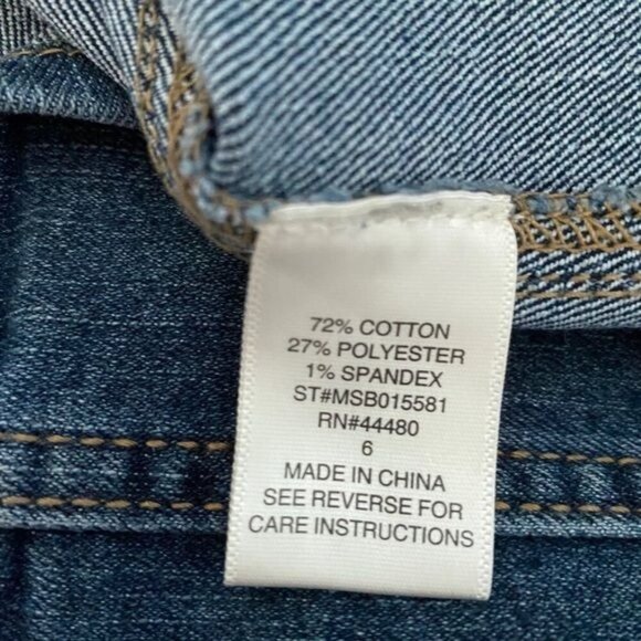 Love, Fire Denim Jean Mini Skirt  Buttons In Front Back Pockets Women's Size 6 - Picture 5 of 6